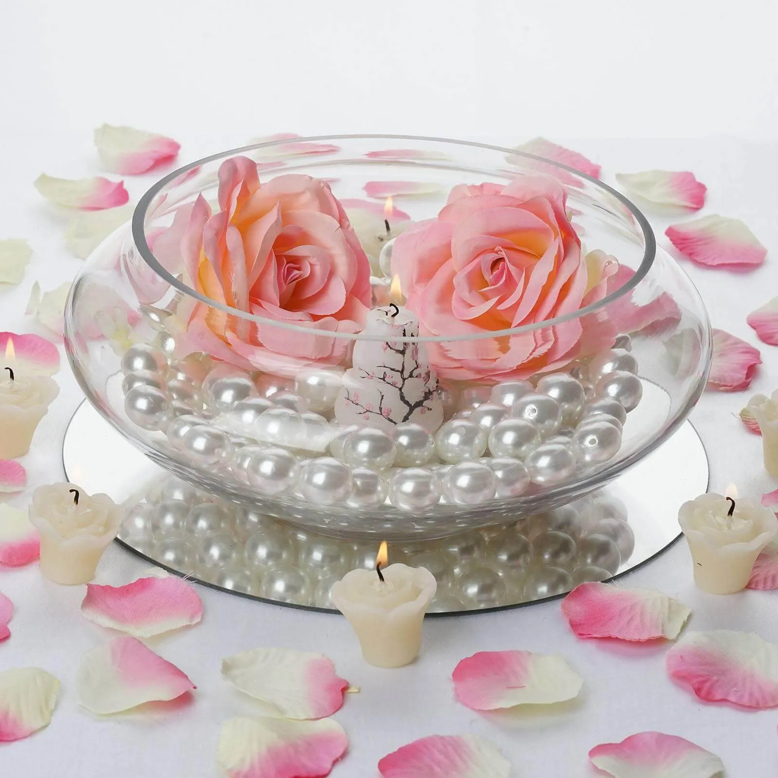 10" Floating Candle Glass Bowl Centerpiece, Multi Purpose Table Decor