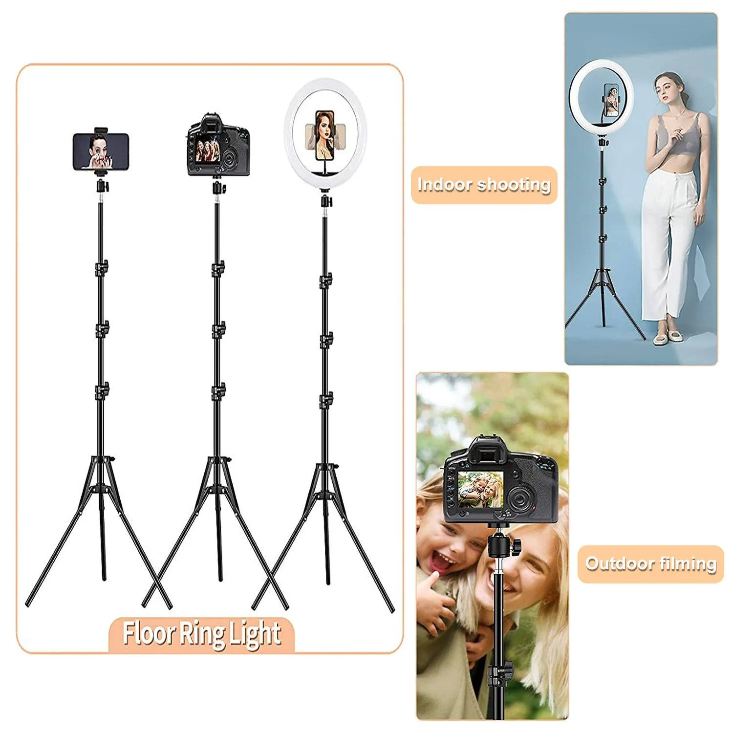 12" Selfie Ring Light with Tripod Stand and Phone Holders