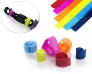 20 Pieces Reusable Colorful Velcro Cable Ties