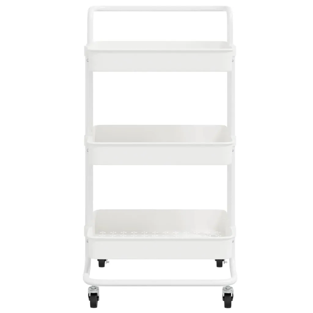 3-Tier Kitchen Trolley Rolling Storage Cart with Wheels Iron and ABS