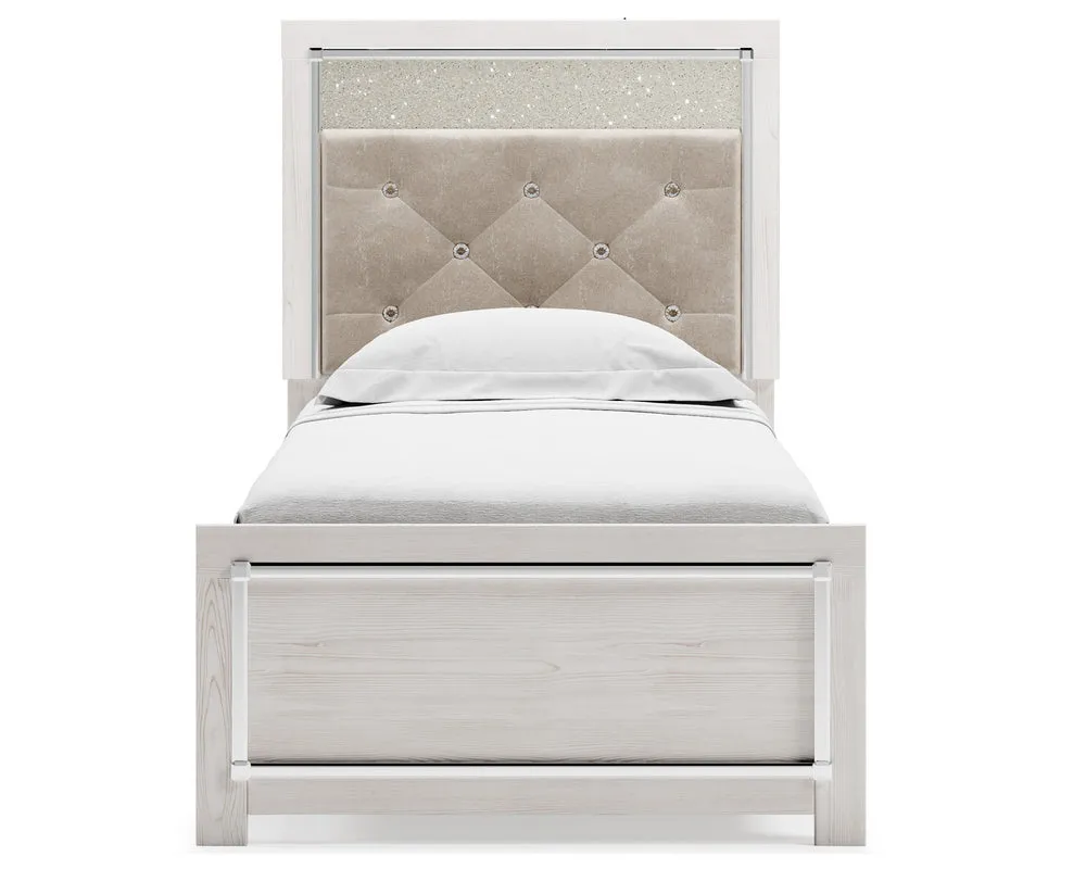 Altyra Gray/White Twin Panel Bed