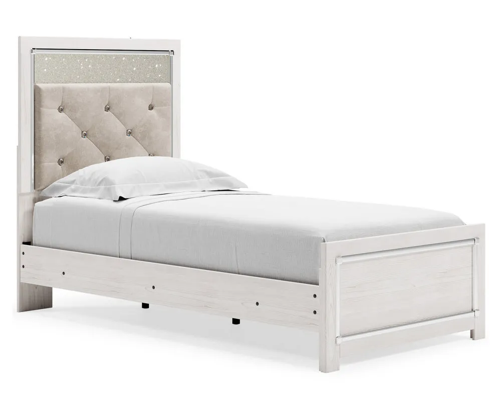 Altyra Gray/White Twin Panel Bed