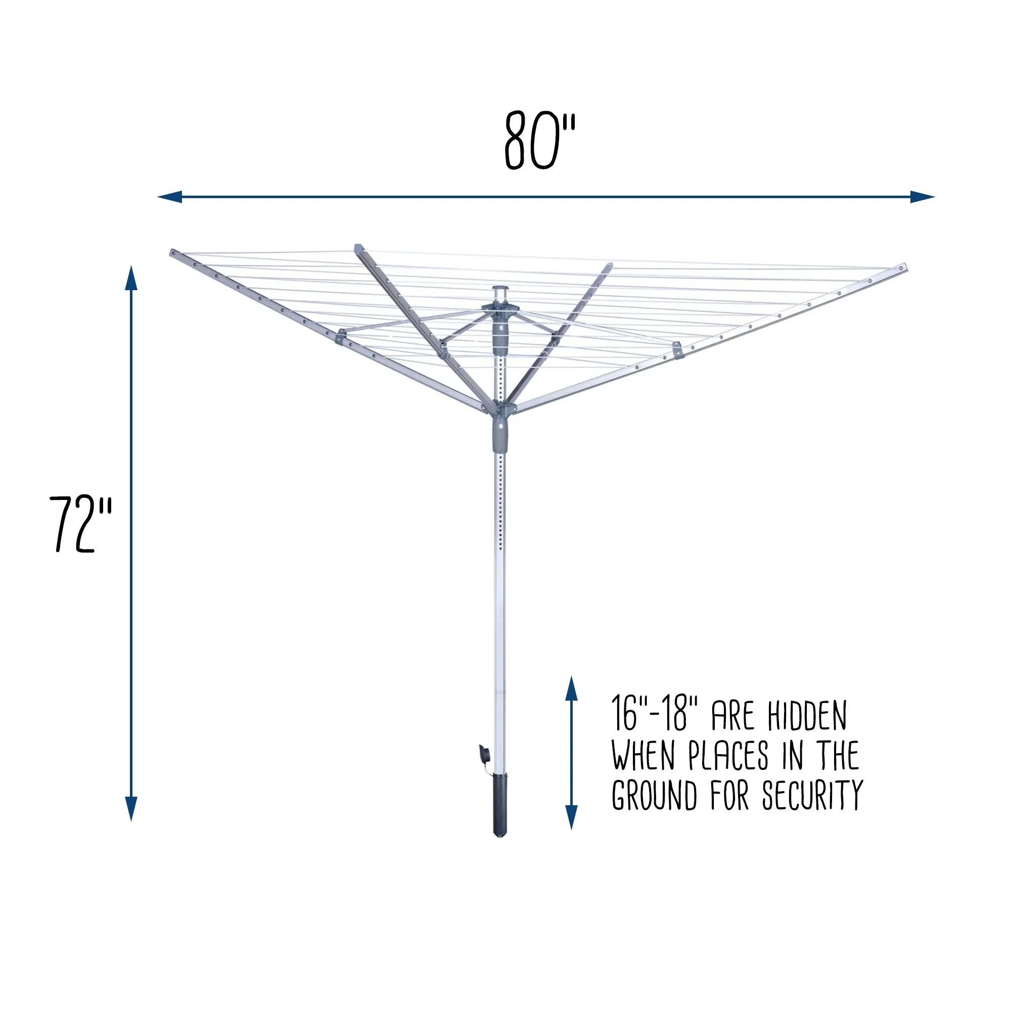 Aluminum 192 Ft Outdoor Umbrella Drying Rack