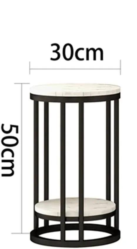 ANASIA HANDICRAFTS 2-Tier Round Side Table Living Room End Table Coffee Table for Small Spaces, Hallway and Entrance