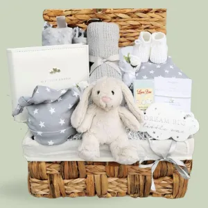 Baby Gift Hamper Basket - Bunny & Stars