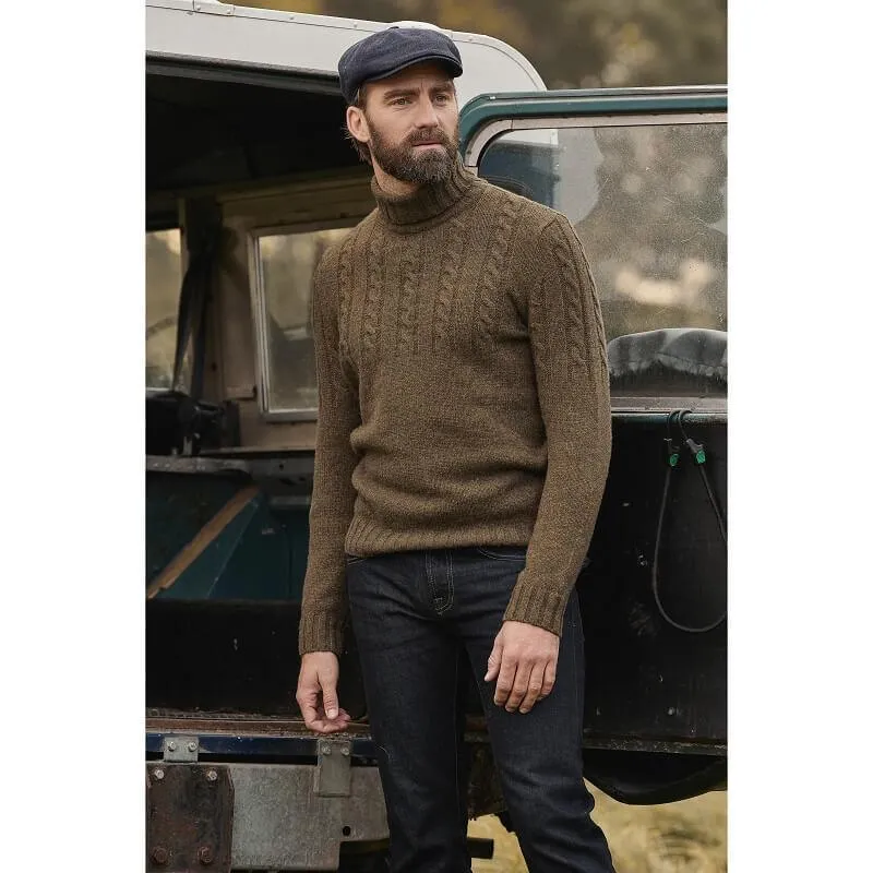 Barbour Duffle Mens Cable Crew Jumper - Willow Green