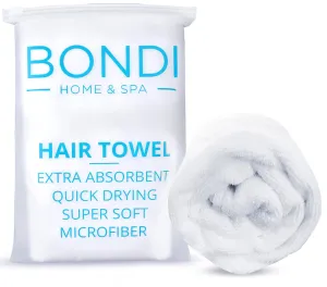 BONDI SPA Microfiber Hair Towel – Dries Wet Hair 50% Faster – Anti-Frizz Hair Drying Towel - Perfect for Long or Curly Hair - XL (42 x 22) - Super Absorbent