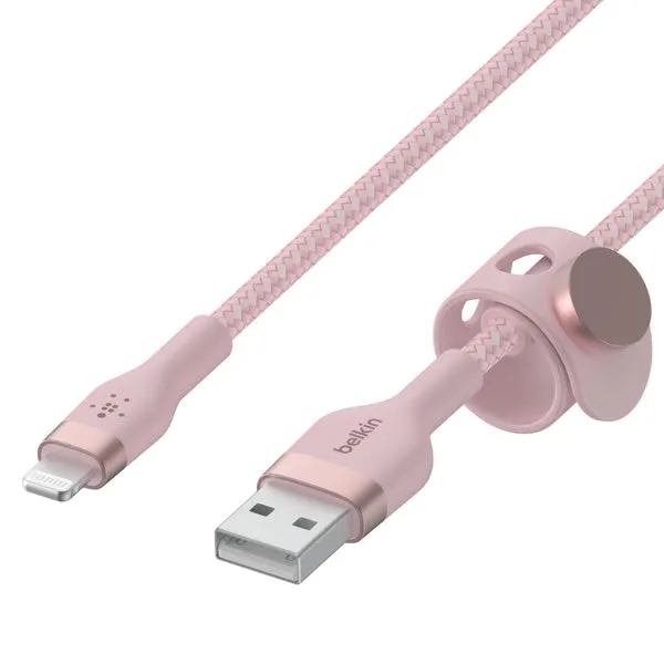 BoostCharge Pro Flex USB-A Cable 1m with Lightning Connector Braided - Pink