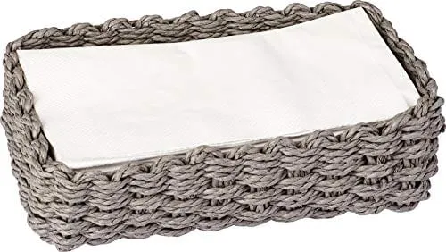 Boston International Guest Towel/Buffet Napkin Caddy Tray, Grey