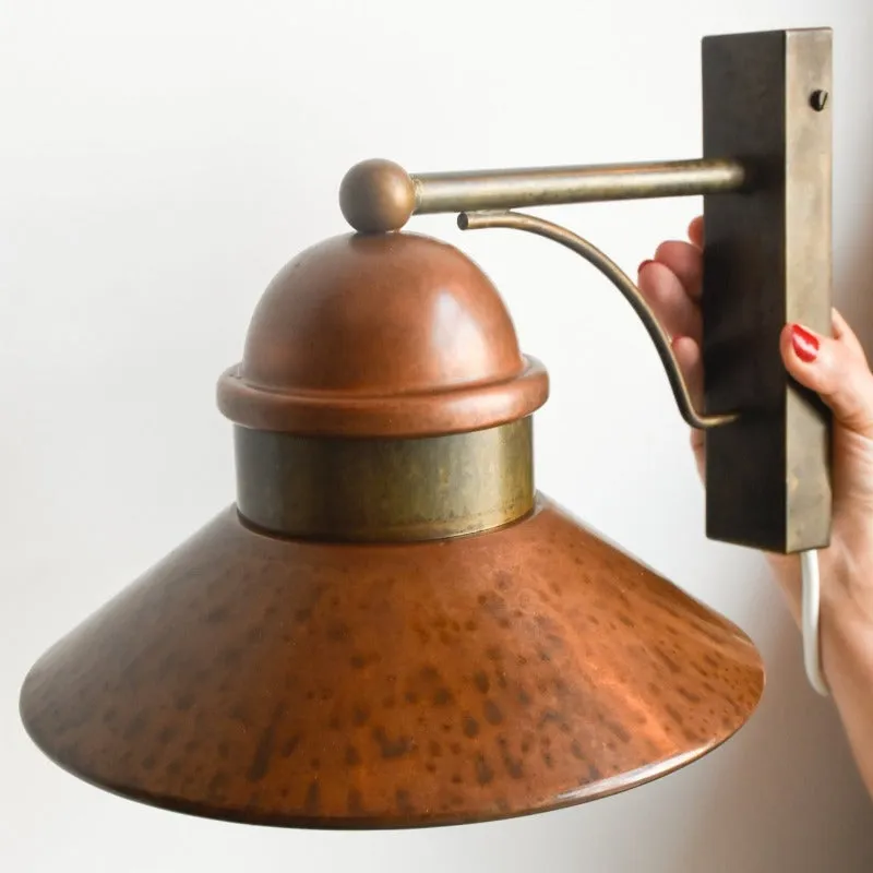 Brass and Copper Exterior Wall Light