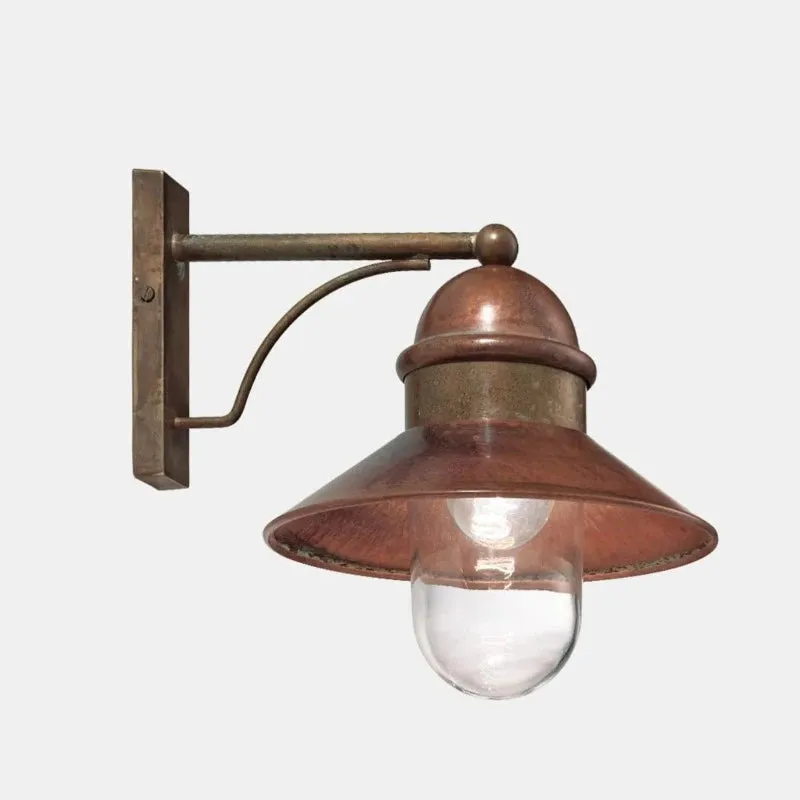 Brass and Copper Exterior Wall Light