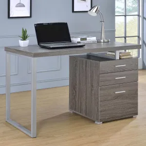 Brennan Weathered Gray 3-Drawer Office Desk