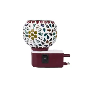 Ceramic Aroma Diffuser | Kapoor Dani Cum Night Lamp Multi Functional Essential Oil Camphor Burner for Fragrance with Switch On/Off Button for Heating