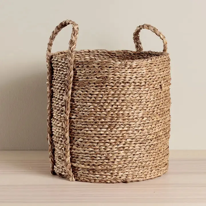 Chickidee Homeware Jobu Round Seagrass Basket with Handles