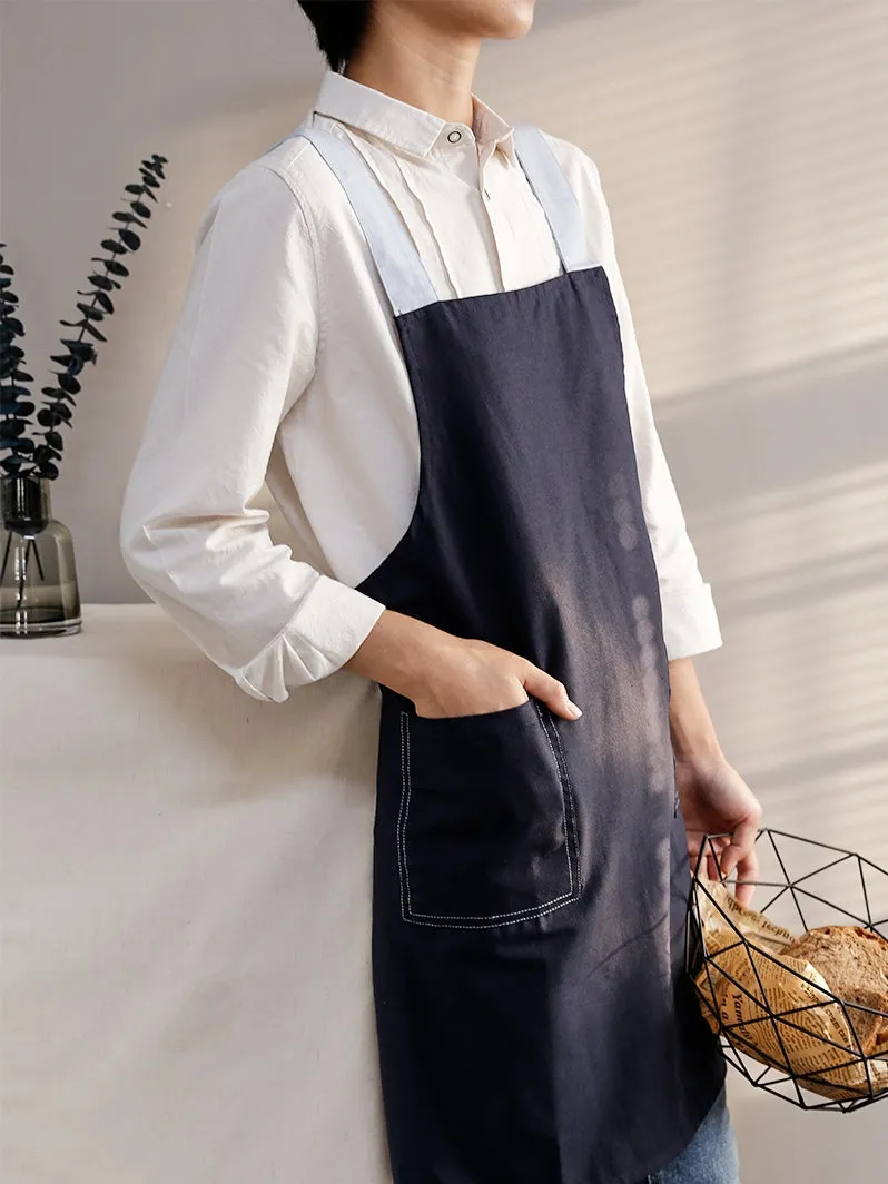 Cotton Linen Apron Waitress Bar Bakery Catering Painter Florist Gardener Workwear A18021