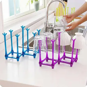 Foldable Drying Rack Glass Stand Holder Storage Shelf (AIJ)