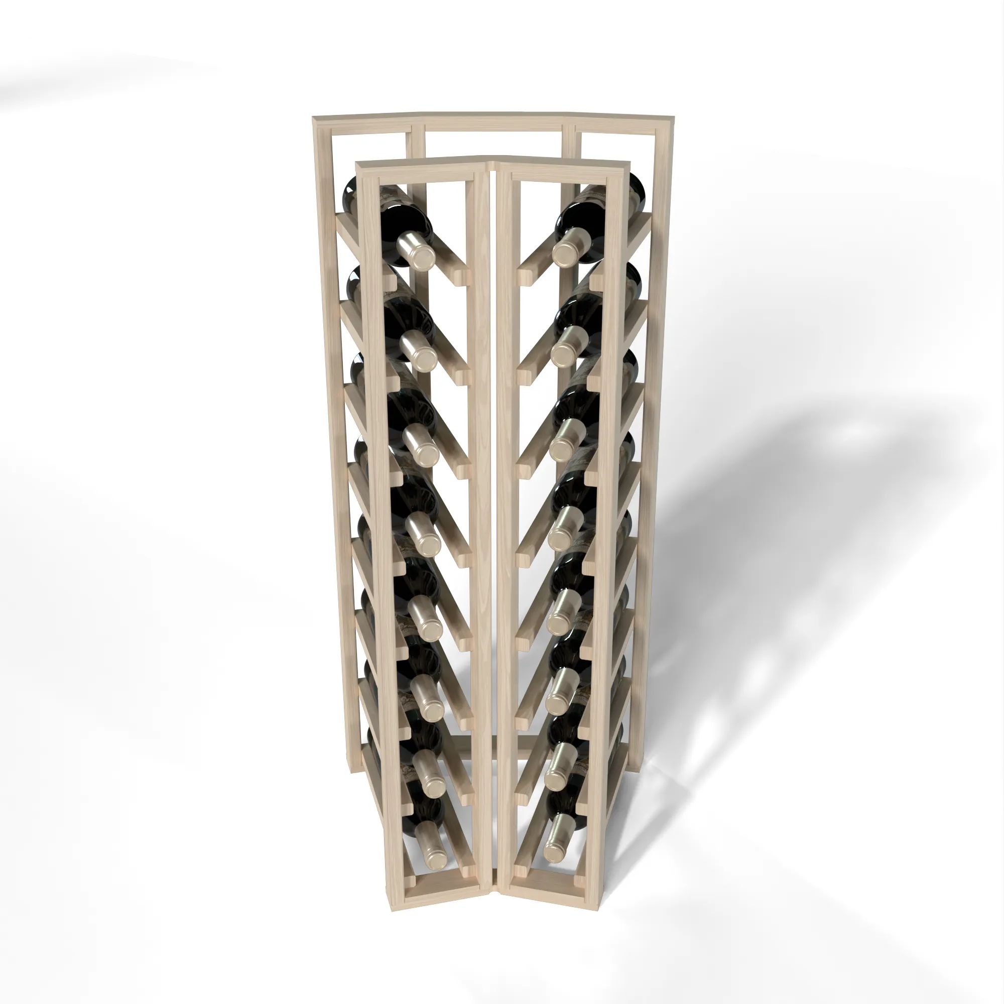 GrandCellar™ - 2 Column Full-Depth Standard Corner Wine Rack - 36"