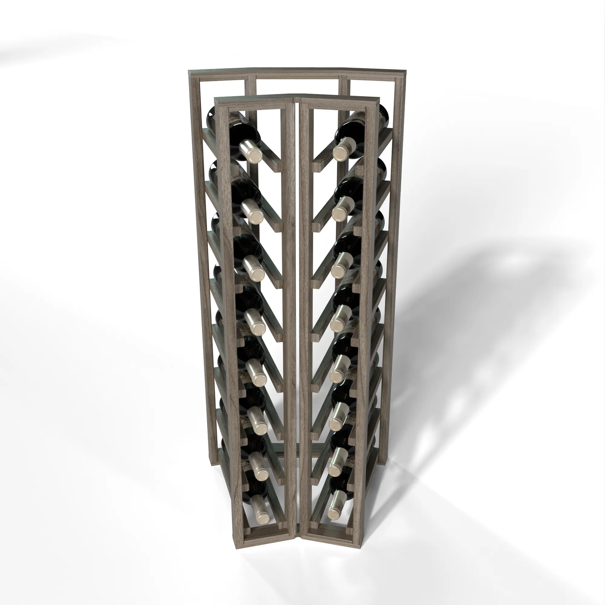 GrandCellar™ - 2 Column Full-Depth Standard Corner Wine Rack - 36"