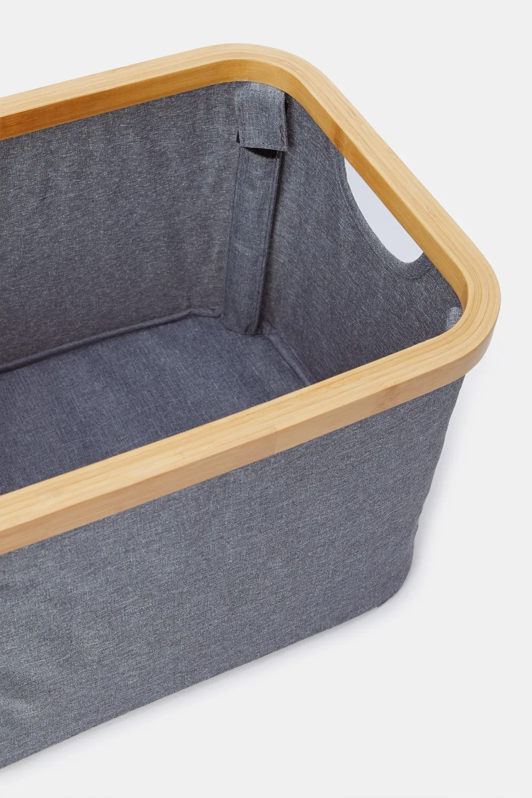 Grey Bamboo Storage Basket