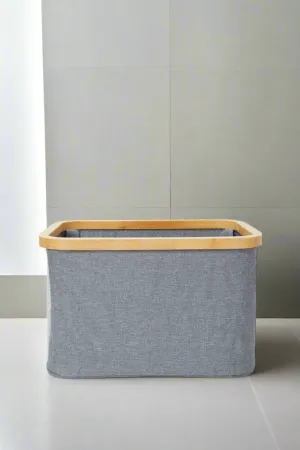 Grey Bamboo Storage Basket