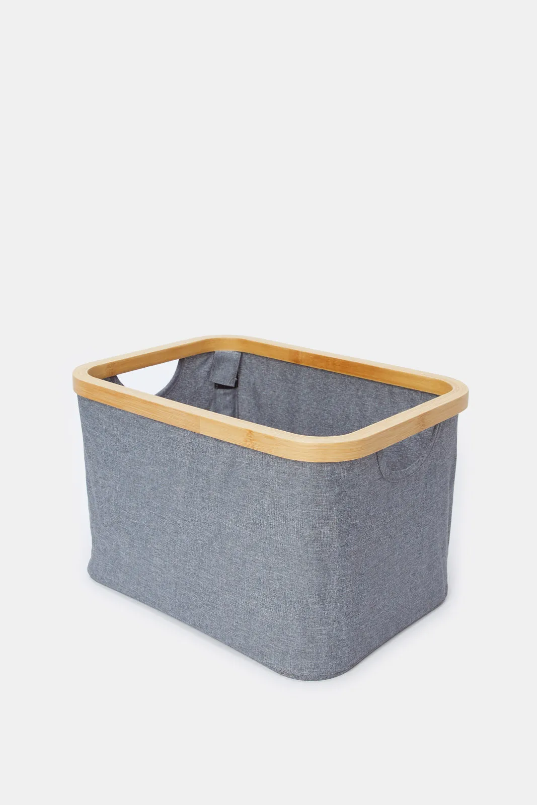 Grey Bamboo Storage Basket