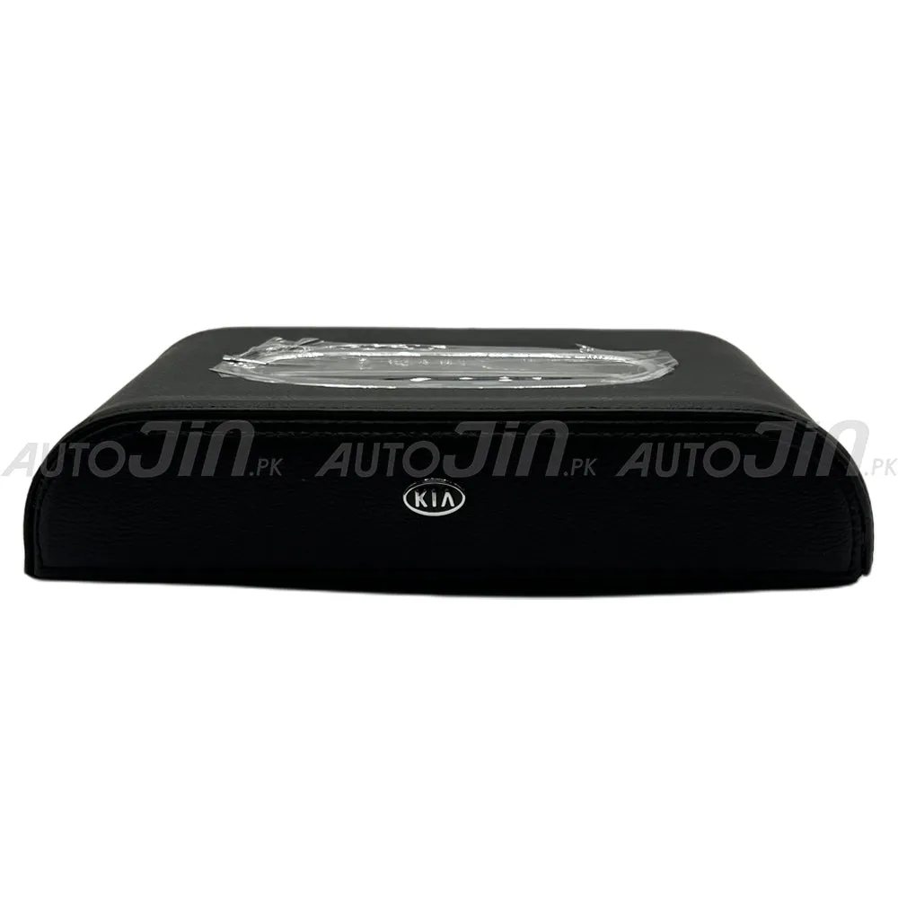 High Quality Tissue Box for Car - KIA Logo - PU Leather - Black