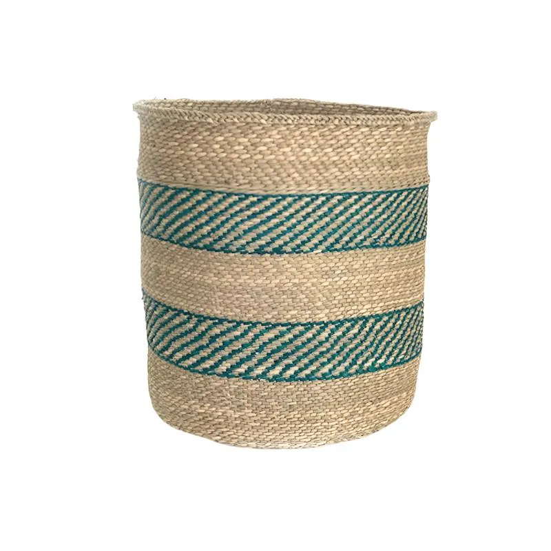 Iringa Basket in Turquoise Stripe