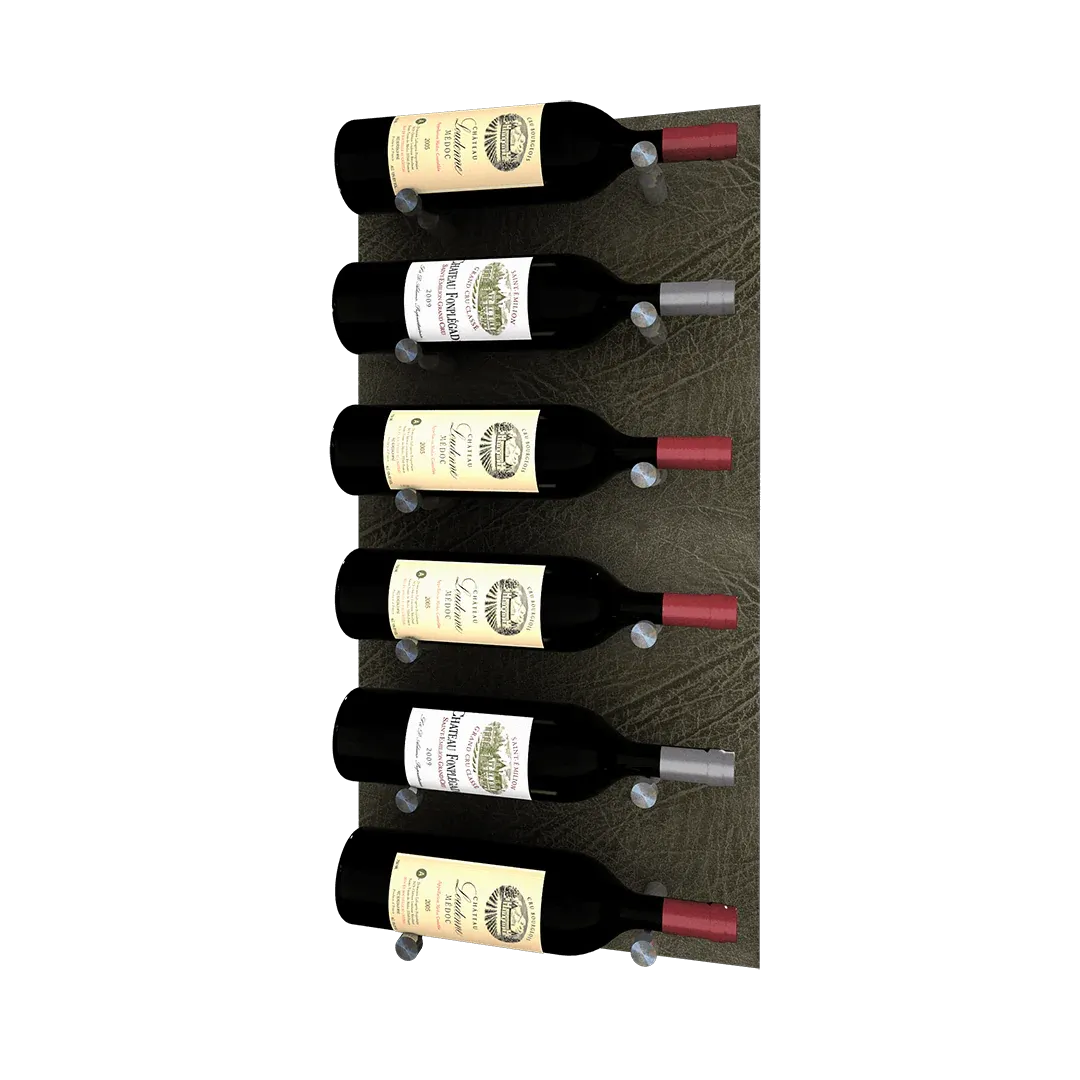 Kessick Wine as Art 14" x 28" Vertical Leather Panel Wine Rack