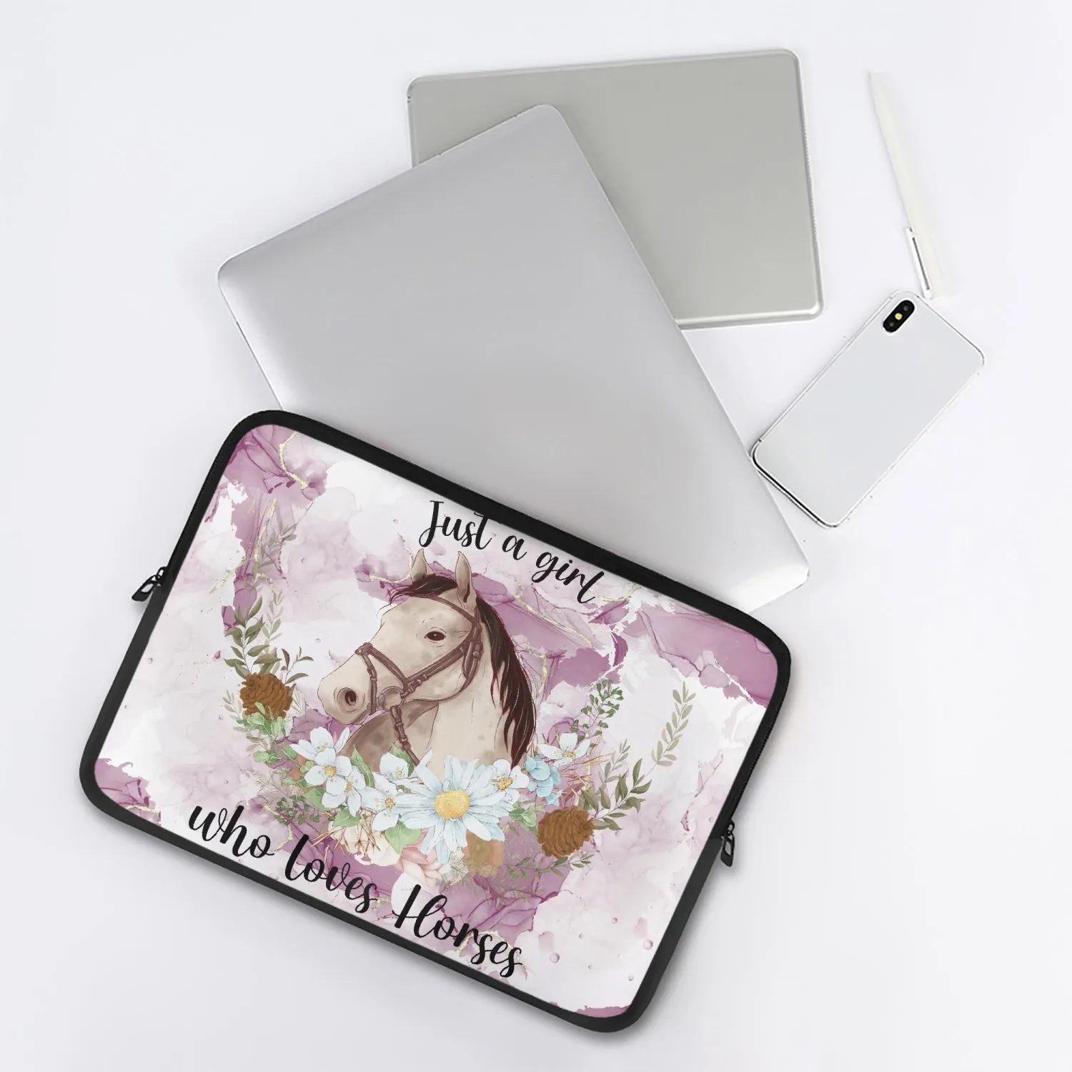 Laptop Sleeve - without handles - Just a Girl Who Loves Horses