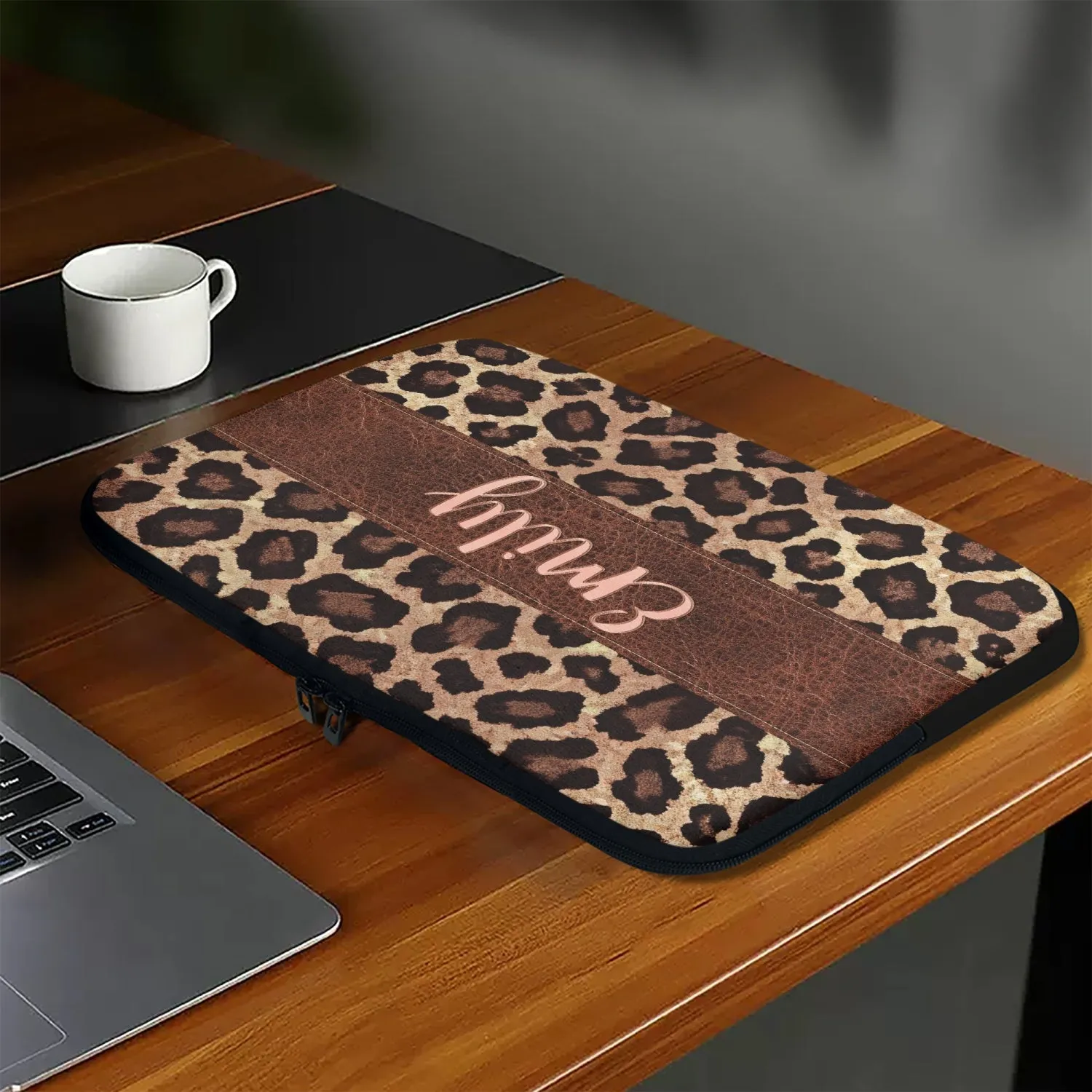 Laptop Sleeve - without handles - Leopard Print - Personalised