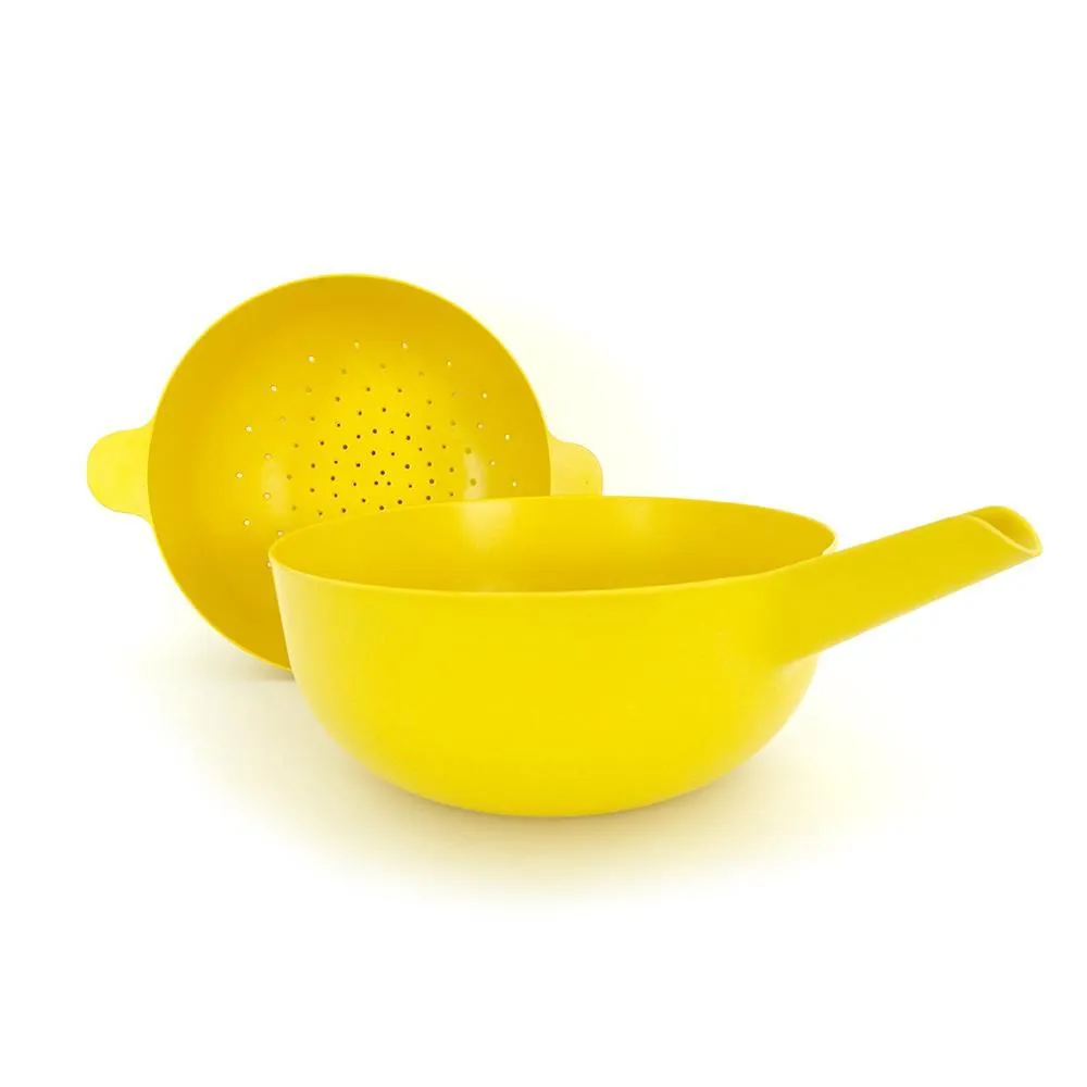 Large Mixing Bowl And Colander Set - Lemon