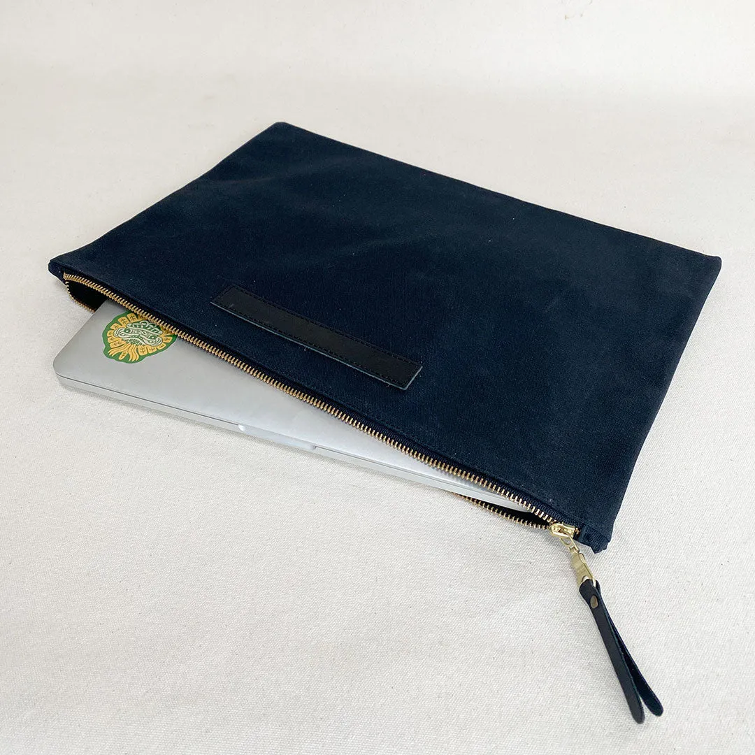 Large Waxed Canvas Zip Folio #120