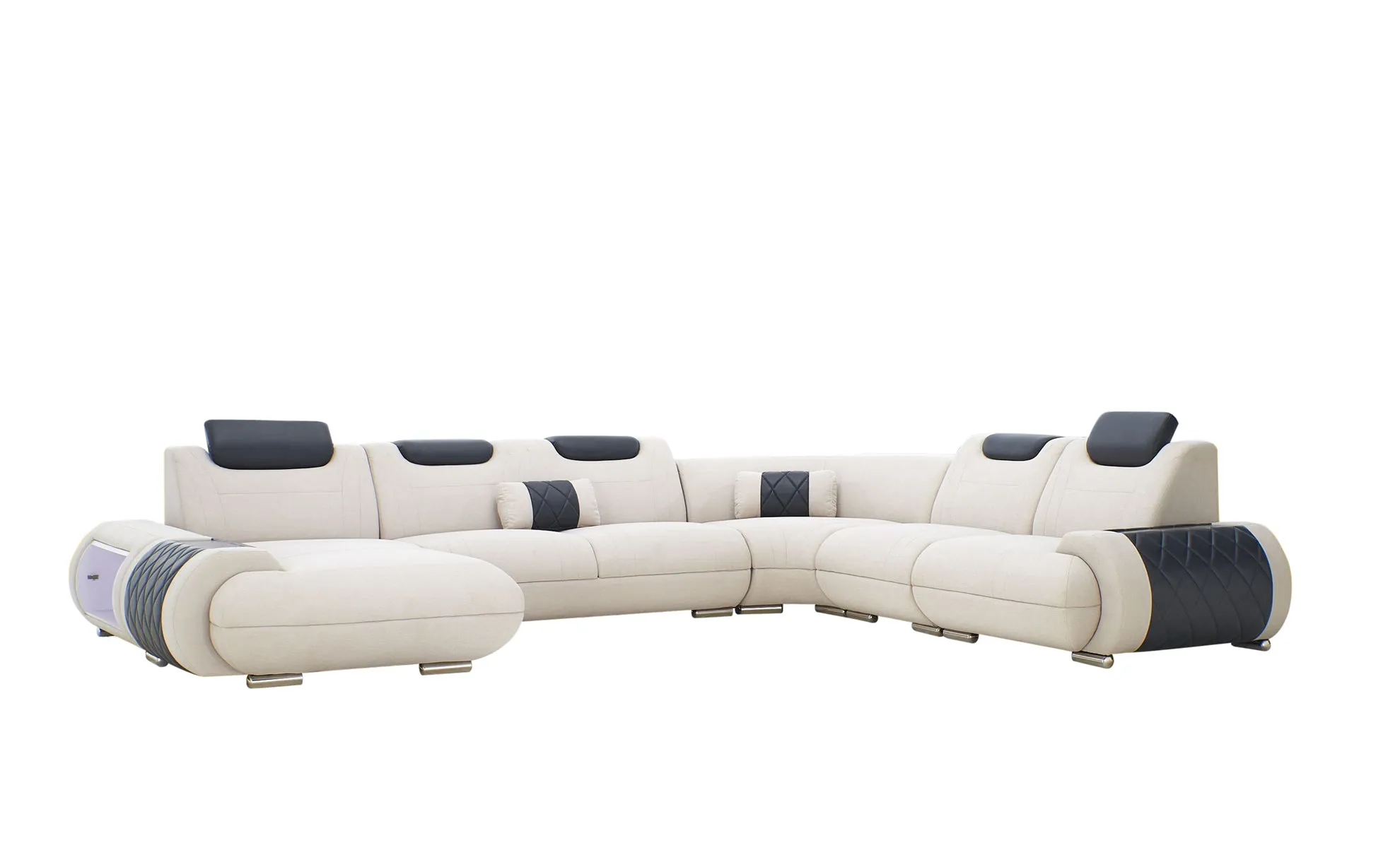 Melanee Modern Sectional with Adjustable Headrest