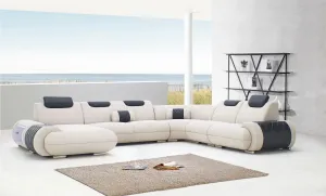 Melanee Modern Sectional with Adjustable Headrest