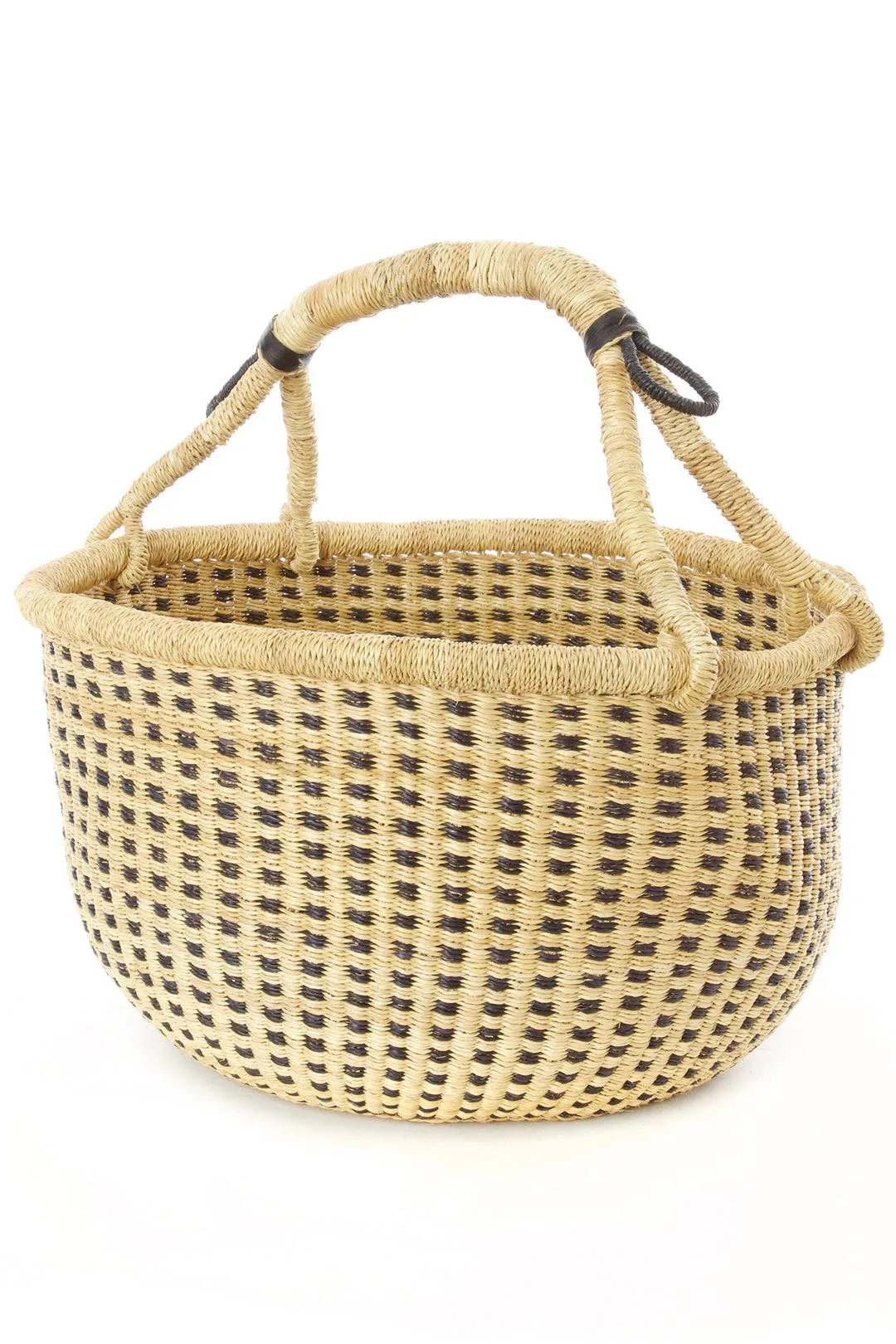 Midnight and Natural Checkered Bolga Basket