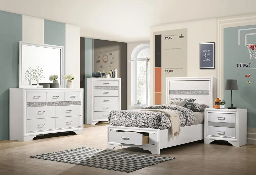 Miranda White 4-Piece Twin Storage Bedroom Set