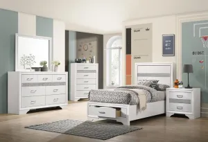 Miranda White 4-Piece Twin Storage Bedroom Set