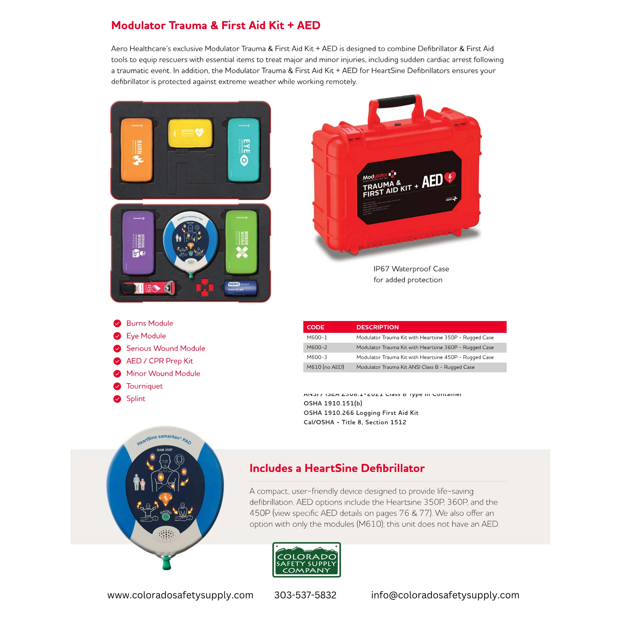 Modulator Trauma & First Aid Kit   AED