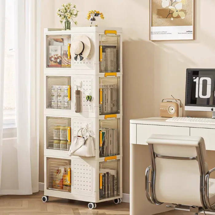 Movable Storage Cabinets Shelves with pegboards