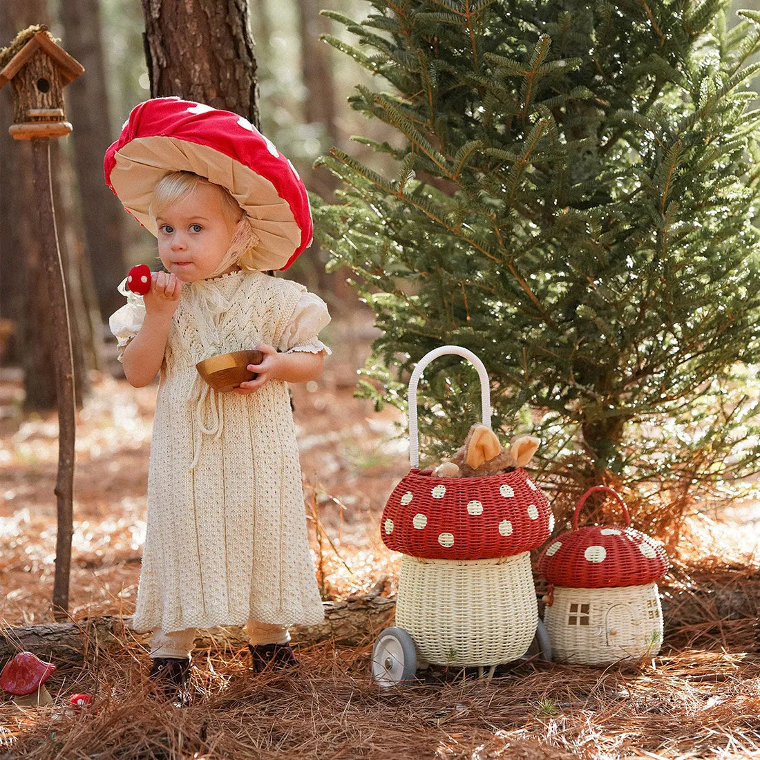 Olli Ella Mushroom Luggy - Red & White