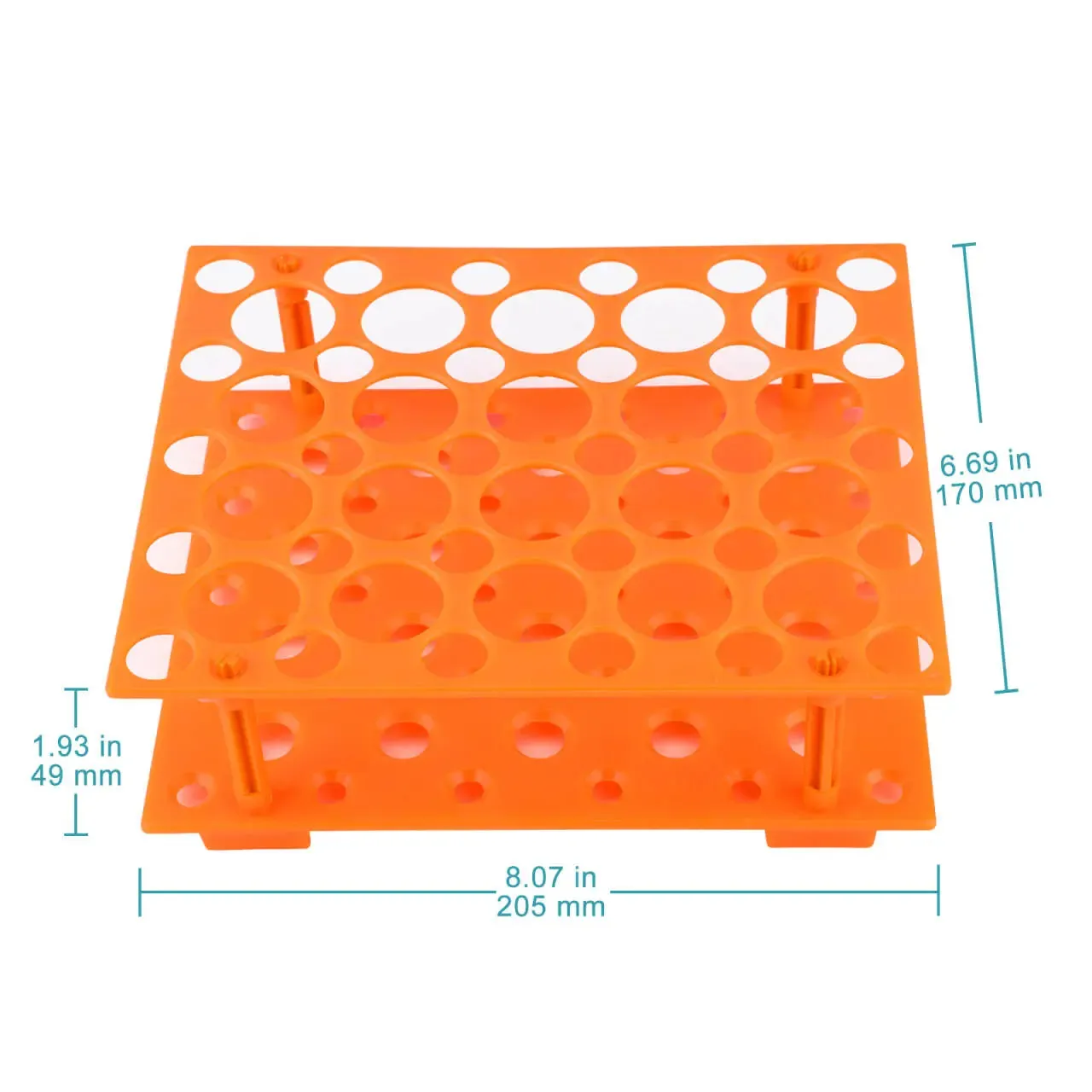 Orange Centrifuge Tube Rack, 50-Hole