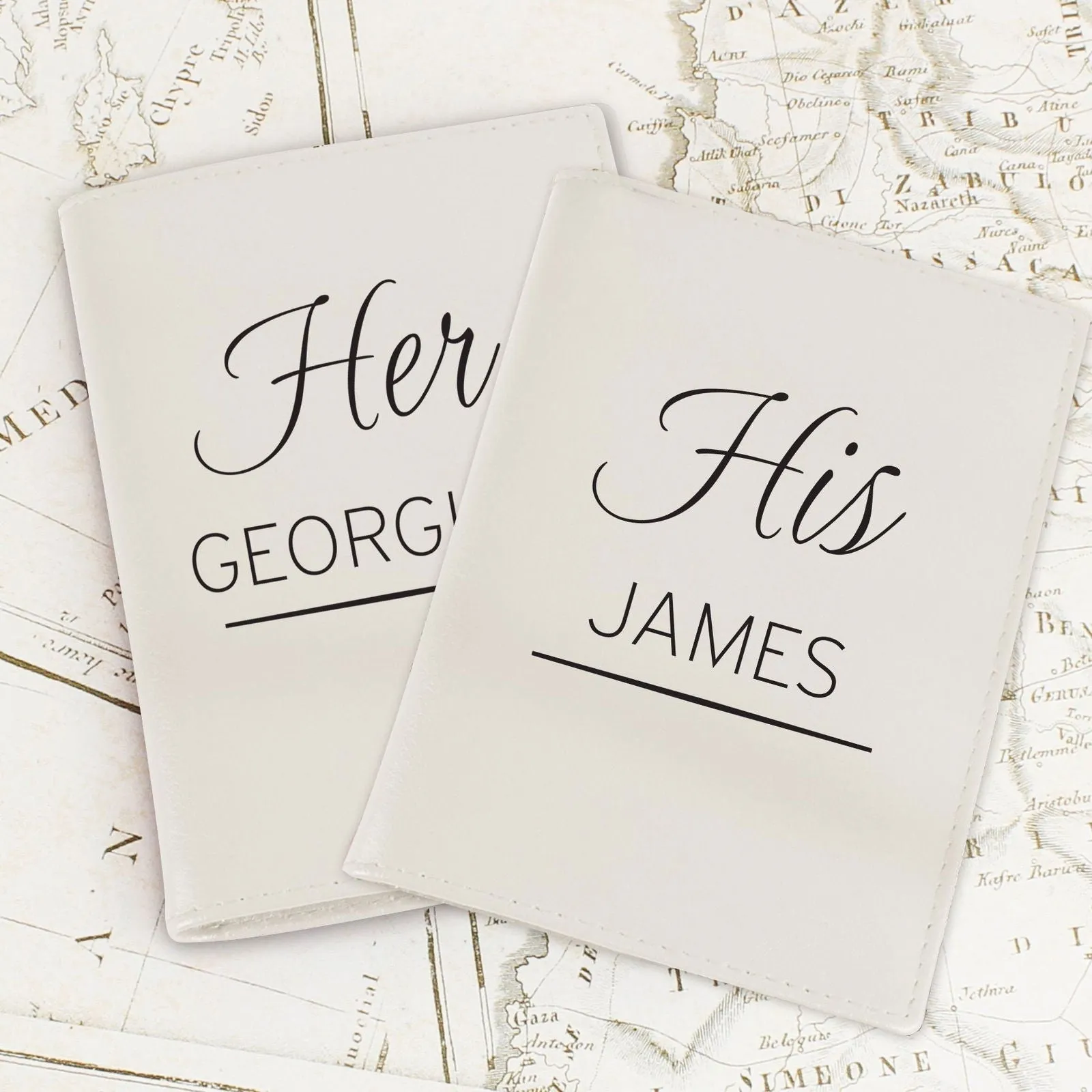 Personalised Couples Cream Passport Holders