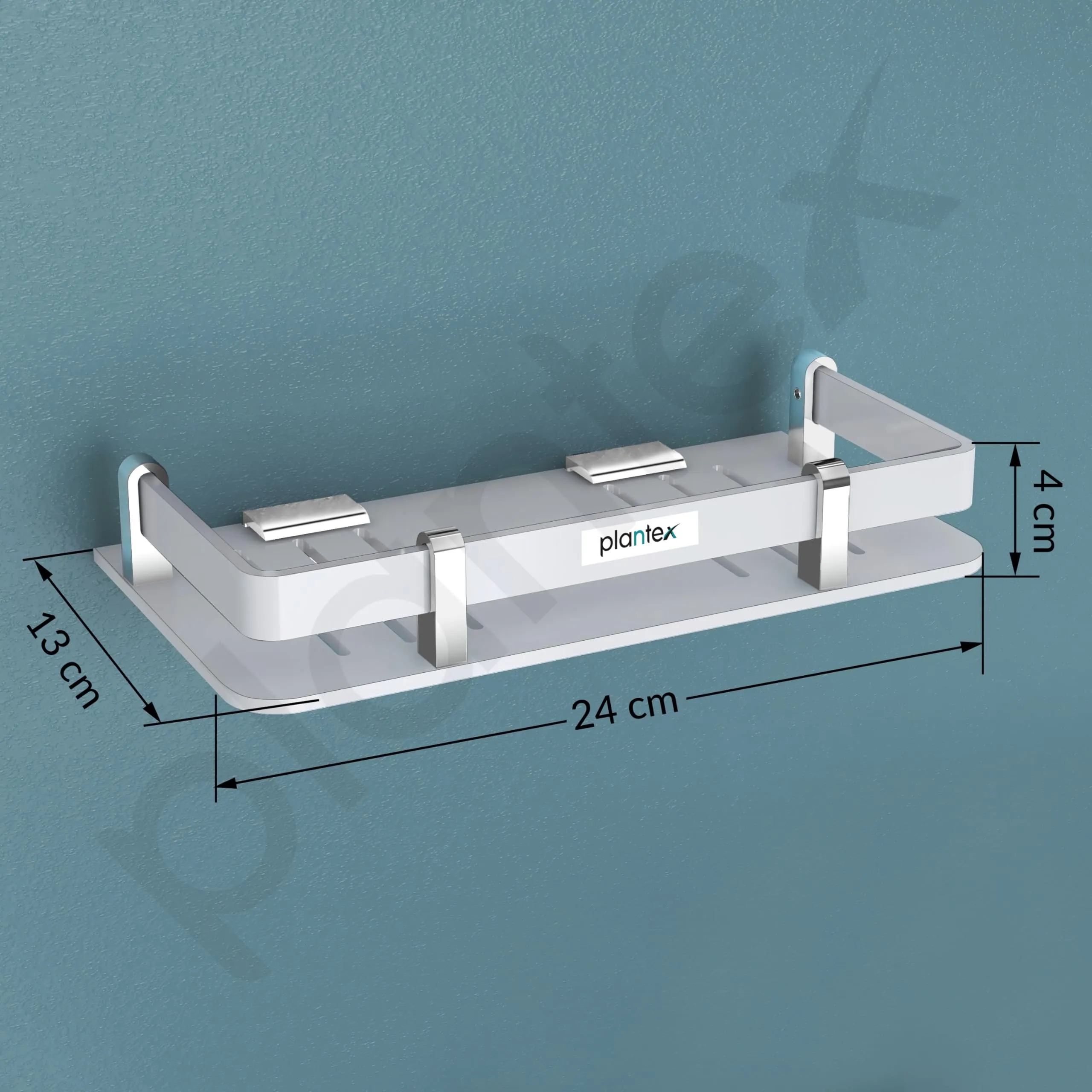 Plantex Acrylic Bathroom Organizer/Shelf For Bathroom/Kitchen/Wall -Bathroom Accessories (9X5 Inches-White)