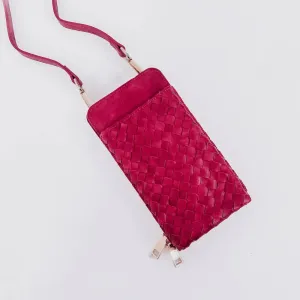 Pretty Simple | Woven Double Duty Phone Bag : Fuchsia