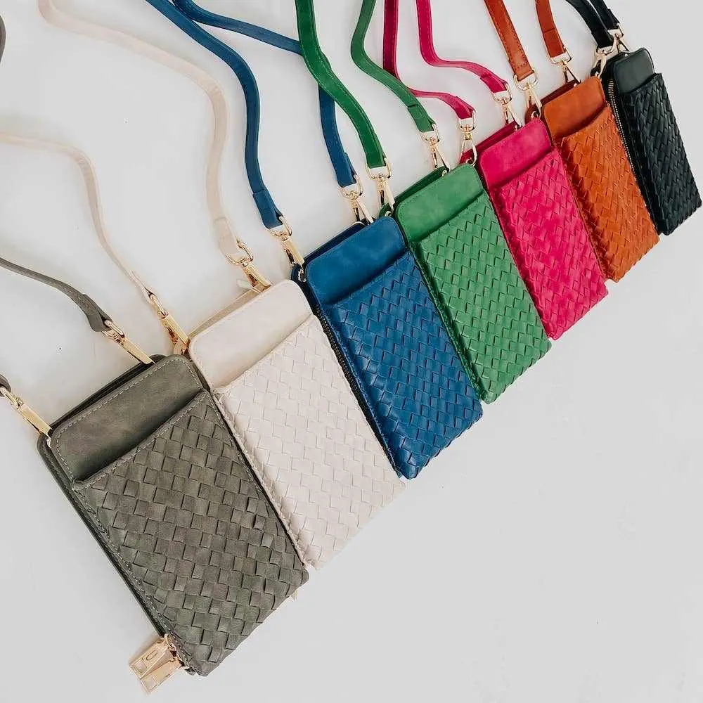 Pretty Simple | Woven Double Duty Phone Bag : Fuchsia