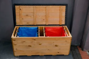 Recycling Bench with Waterproof lid for Cardiff Recycling