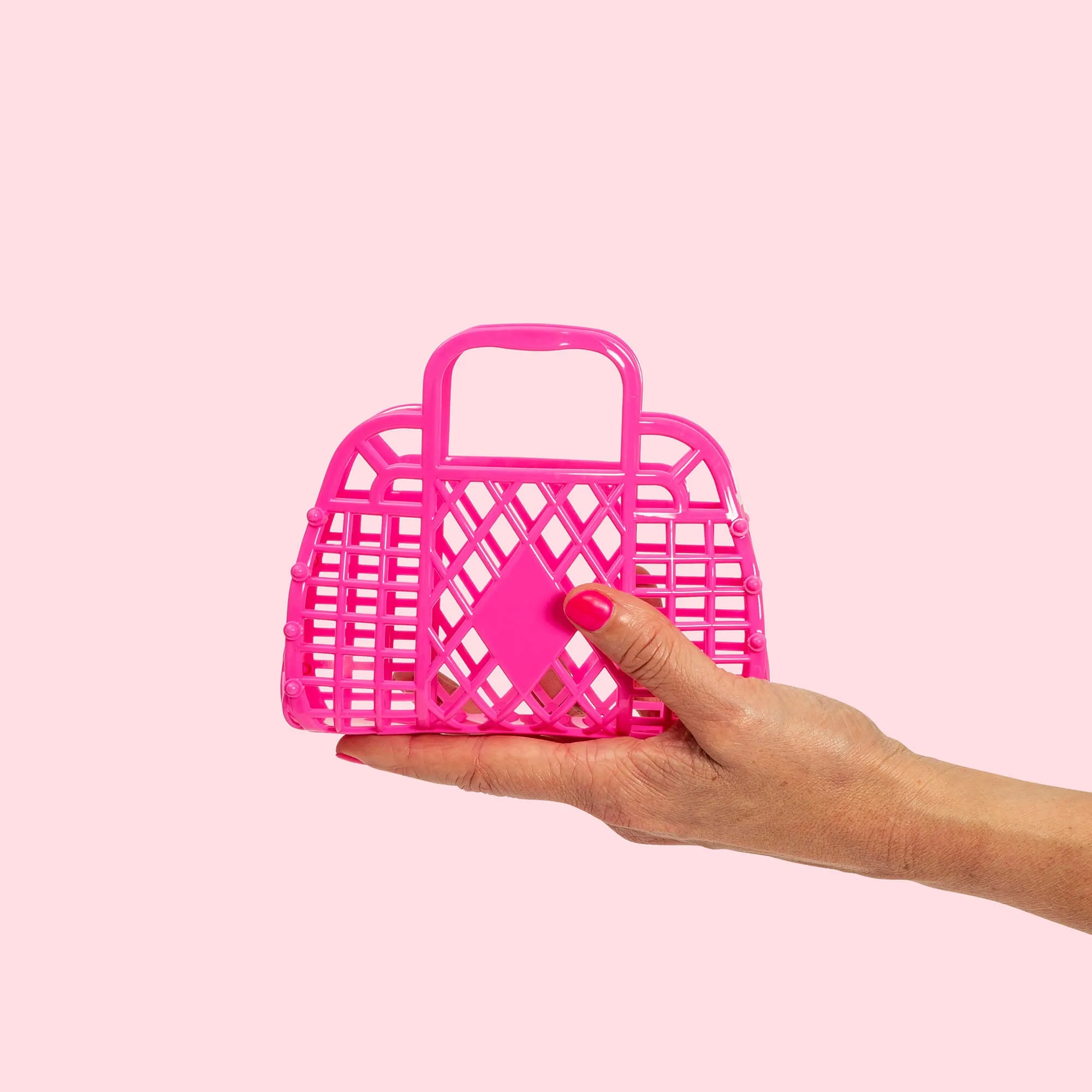 Retro Basket in Berry Pink - Mini