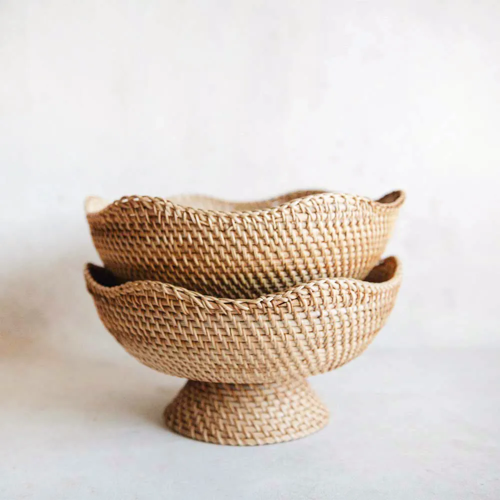 Rhode Rattan Scalloped Bowl