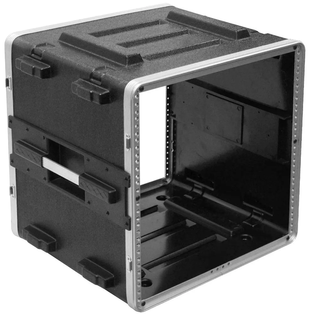 SALWR10D - Lightweight 10 Space ABS Rack Case - 10U PA DJ Stackable Flight Rack Case