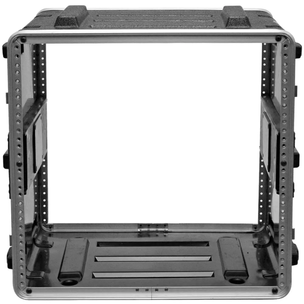 SALWR10D - Lightweight 10 Space ABS Rack Case - 10U PA DJ Stackable Flight Rack Case